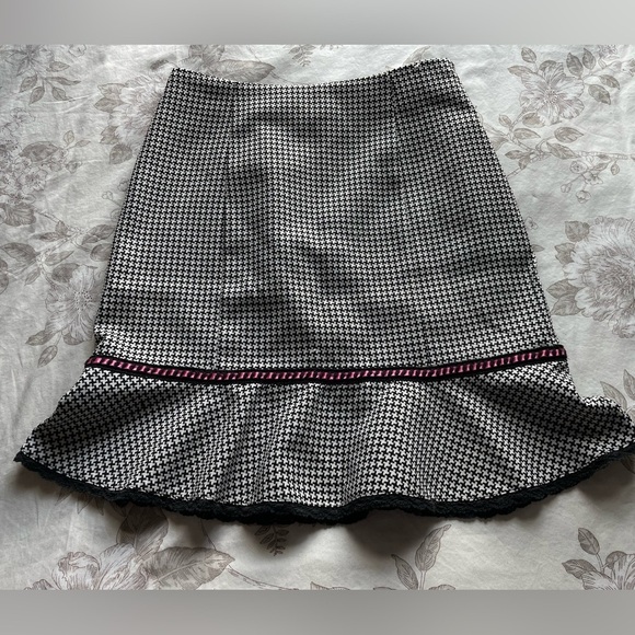 Vintage Dresses & Skirts - Vintage Tweed Pink Ribbon Pencil Skirt 6 Office Siren Coquette Clueless Academia